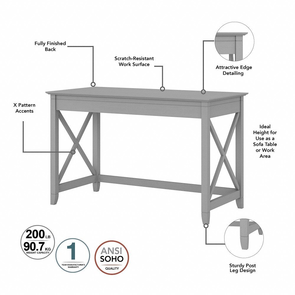 Bush Furniture - Key West 48W Writing Desk in Cape Cod Gray - KWD148CG-03 veiw 3