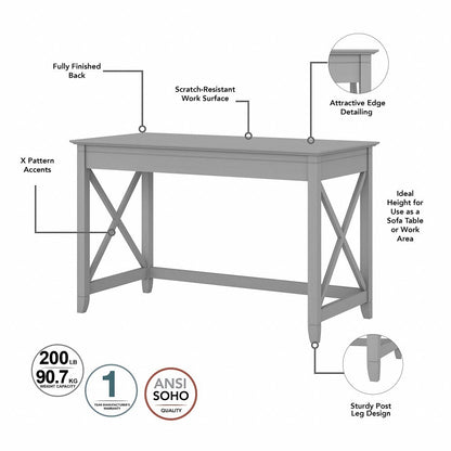 Bush Furniture - Key West 48W Writing Desk in Cape Cod Gray - KWD148CG-03 veiw 3