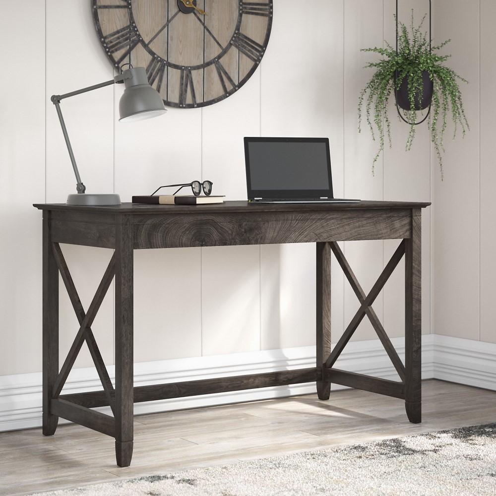 Bush Furniture - Key West 48W Writing Desk in Dark Gray Hickory - KWD148GH-03 veiw 2