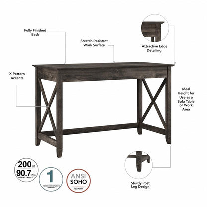 Bush Furniture - Key West 48W Writing Desk in Dark Gray Hickory - KWD148GH-03 veiw 6