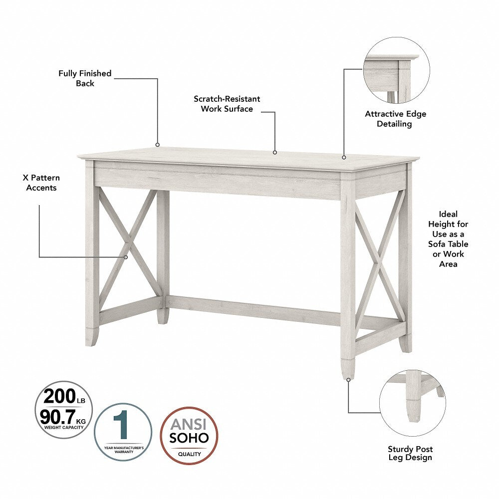 Bush Furniture - Key West 48W Writing Desk in Linen White Oak - KWD148LW-03 veiw 3