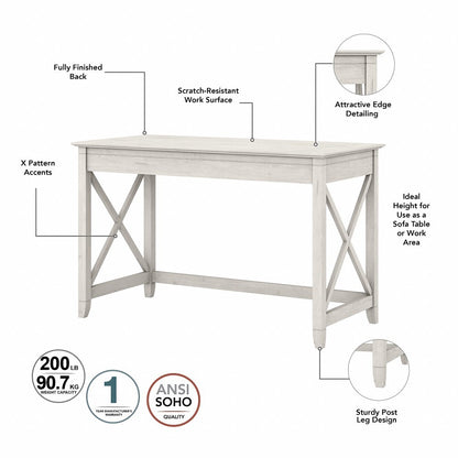 Bush Furniture - Key West 48W Writing Desk in Linen White Oak - KWD148LW-03 veiw 3