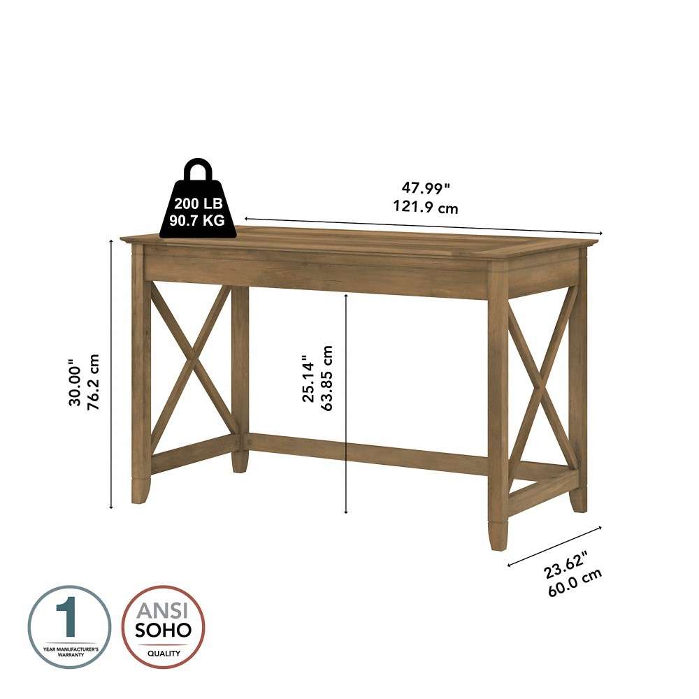 Bush Furniture - Key West 48W Writing Desk in Reclaimed Pine - KWD148RCP-03 veiw 6