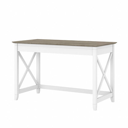 Bush Furniture - Key West 48W Writing Desk in Pure White and Shiplap Gray - KWD148G2W-03 veiw 1