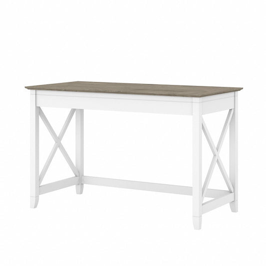 Bush Furniture - Key West 48W Writing Desk in Pure White and Shiplap Gray - KWD148G2W-03 veiw 1