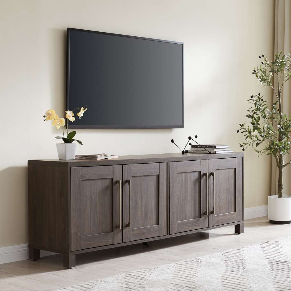 Hudson & Canal - Chabot Rectangular TV Stand for TVs up to 75in in Alder Brown - TV1369 veiw 2