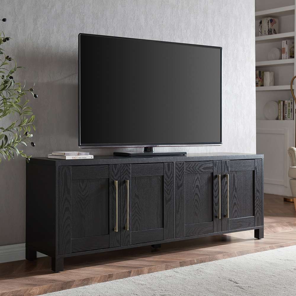 Hudson & Canal - Chabot Rectangular TV Stand for TVs up to 75in in Black Grain - TV1368 veiw 2