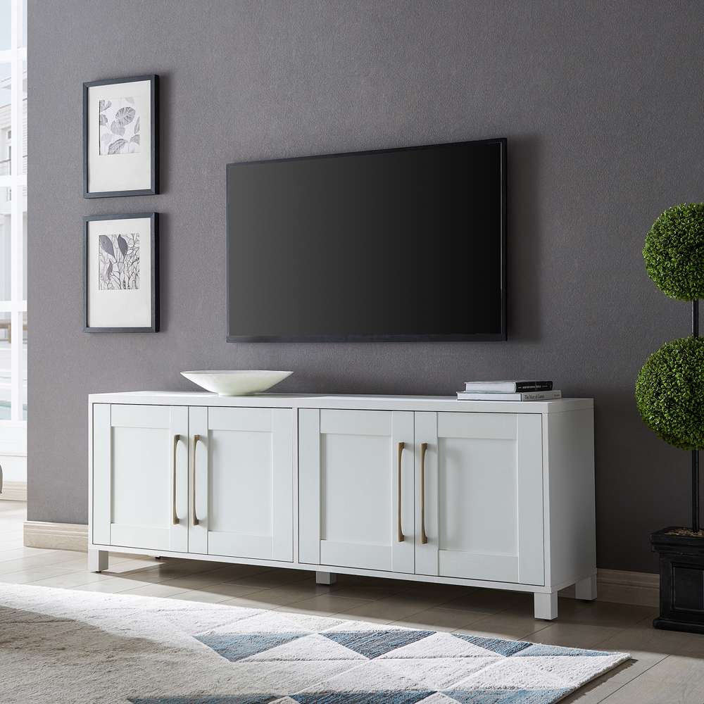Hudson & Canal - Chabot Rectangular TV Stand for TVs up to 75in in White - TV1136 veiw 2