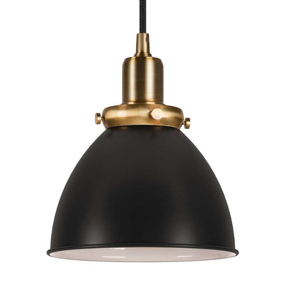 Hudson & Canal - Madison 8in Wide Pendant with Metal Shade in Black/Brass/Black - PD0080 veiw 3