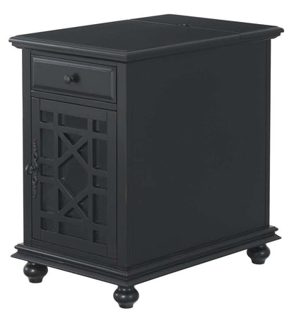Martin Svensson Home -  Elegant Chairside Table with Power, Antique Black - 810072 veiw 1