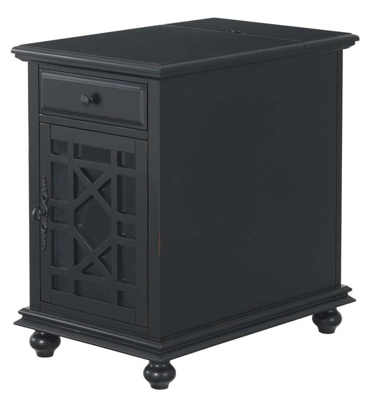 Martin Svensson Home -  Elegant Chairside Table with Power, Antique Black - 810072 veiw 1