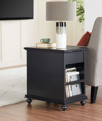 Martin Svensson Home -  Elegant Chairside Table with Power, Antique Black - 810072 veiw 3