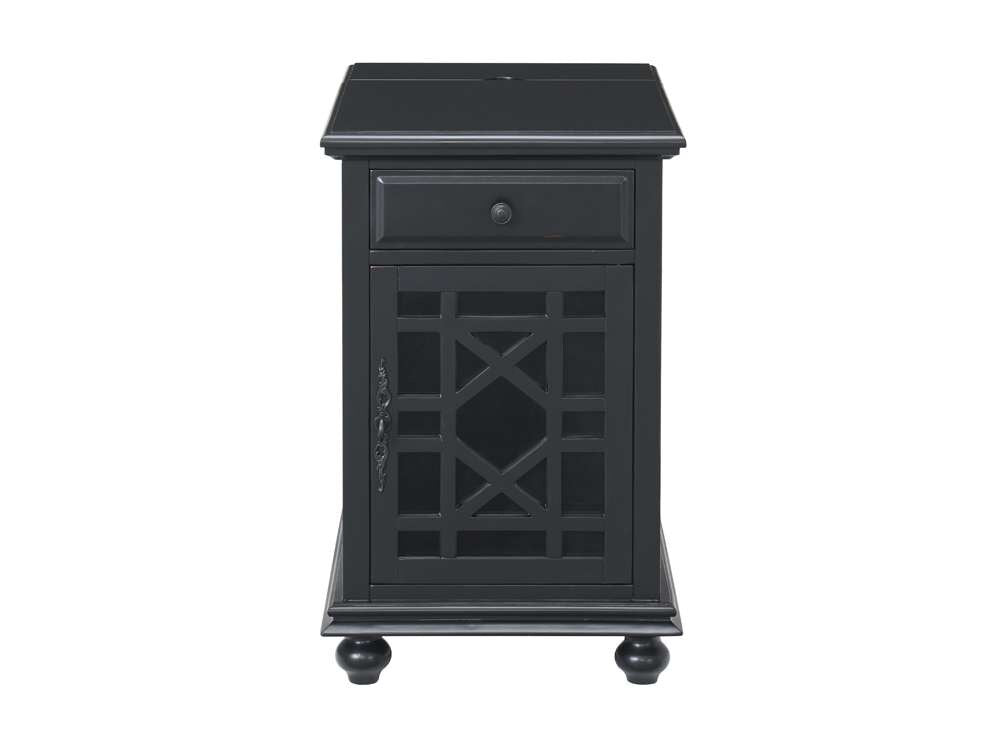 Martin Svensson Home -  Elegant Chairside Table with Power, Antique Black - 810072 veiw 7