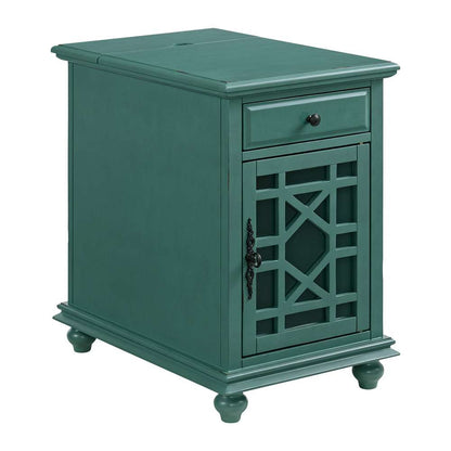 Martin Svensson Home -  Elegant Chairside Table with Power, Antique Teal - 810071 veiw 1