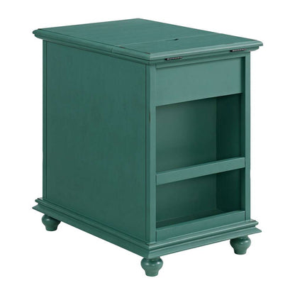 Martin Svensson Home -  Elegant Chairside Table with Power, Antique Teal - 810071 veiw 3