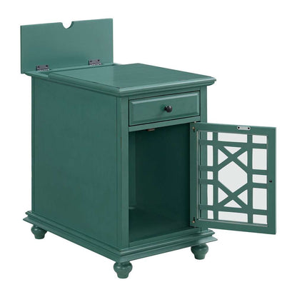 Martin Svensson Home -  Elegant Chairside Table with Power, Antique Teal - 810071 veiw 5