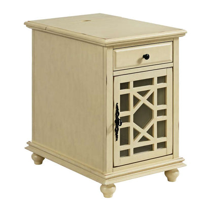 Martin Svensson Home -  Elegant Chairside Table with Power, Antique White - 810073 veiw 1