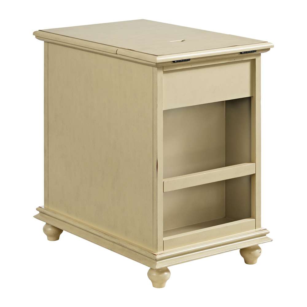 Martin Svensson Home -  Elegant Chairside Table with Power, Antique White - 810073 veiw 3