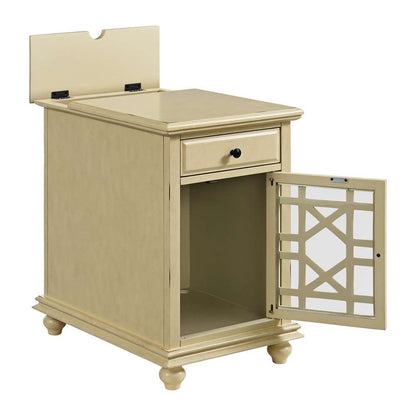 Martin Svensson Home -  Elegant Chairside Table with Power, Antique White - 810073 veiw 4