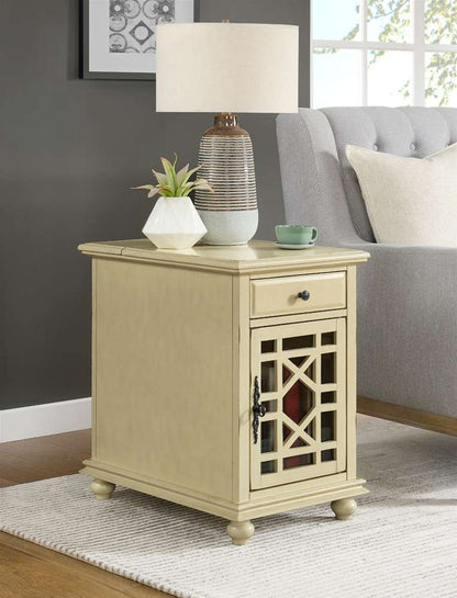 Martin Svensson Home -  Elegant Chairside Table with Power, Antique White - 810073 veiw 5