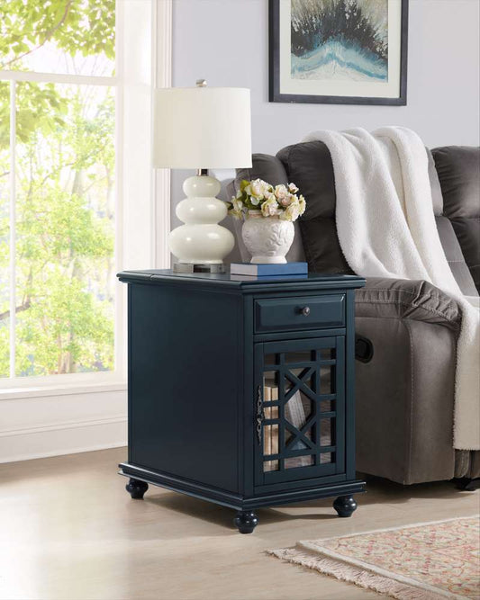 Martin Svensson Home -  Elegant Chairside Table with Power, Catalina Blue - 810075 veiw 1