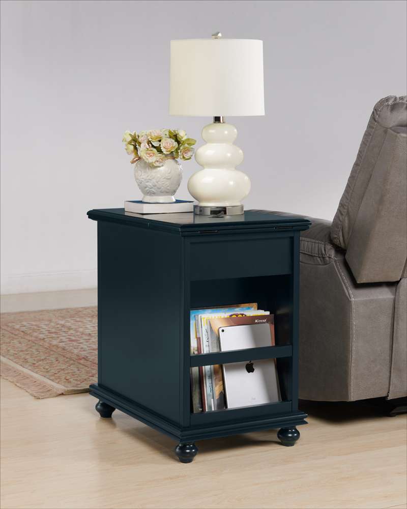 Martin Svensson Home -  Elegant Chairside Table with Power, Catalina Blue - 810075 veiw 2