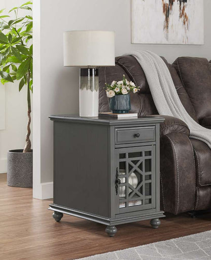 Martin Svensson Home -  Elegant Chairside Table with Power, Grey - 810078 veiw 1
