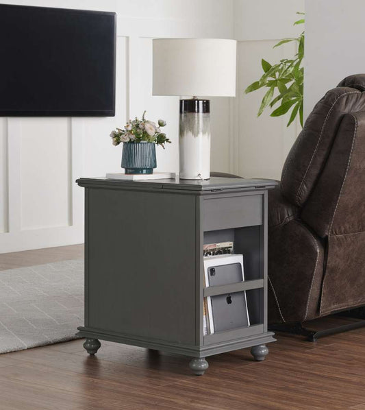Martin Svensson Home -  Elegant Chairside Table with Power, Grey - 810078 veiw 2
