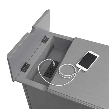 Martin Svensson Home -  Elegant Chairside Table with Power, Grey - 810078 veiw 4