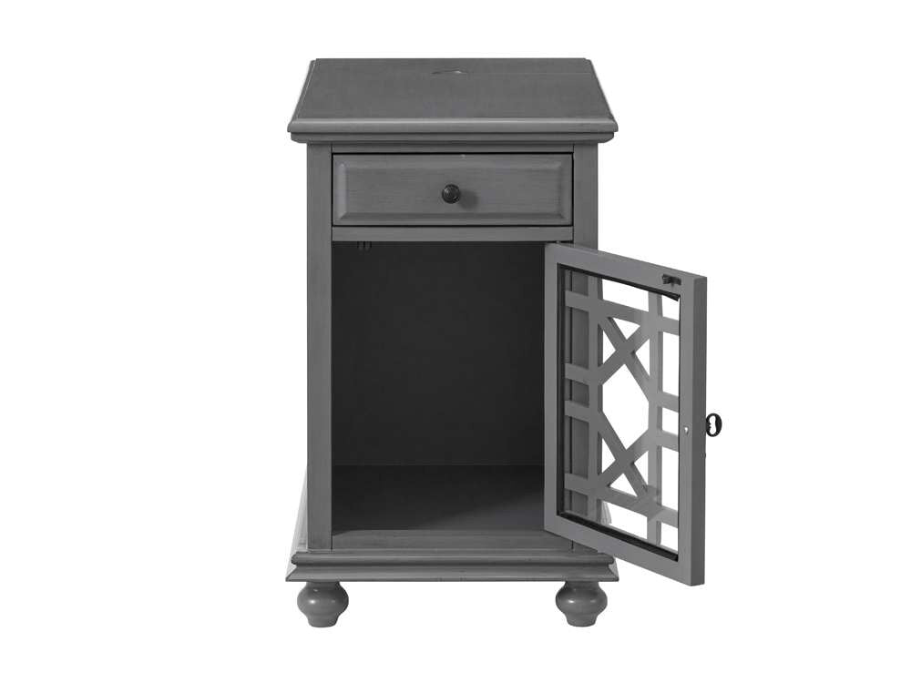 Martin Svensson Home -  Elegant Chairside Table with Power, Grey - 810078 veiw 5