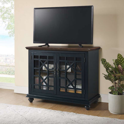 Martin Svensson Home -  Elegant Palisades Small Spaces TV Stand, Blue with Coffee Walnut Top - 91036 veiw 1