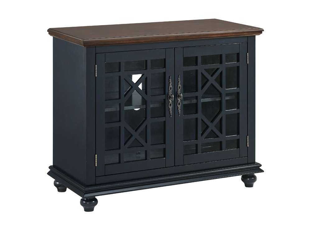 Martin Svensson Home -  Elegant Palisades Small Spaces TV Stand, Blue with Coffee Walnut Top - 91036 veiw 3