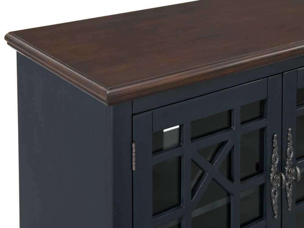 Martin Svensson Home -  Elegant Palisades Small Spaces TV Stand, Blue with Coffee Walnut Top - 91036 veiw 4