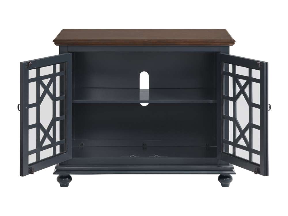 Martin Svensson Home -  Elegant Palisades Small Spaces TV Stand, Blue with Coffee Walnut Top - 91036 veiw 5