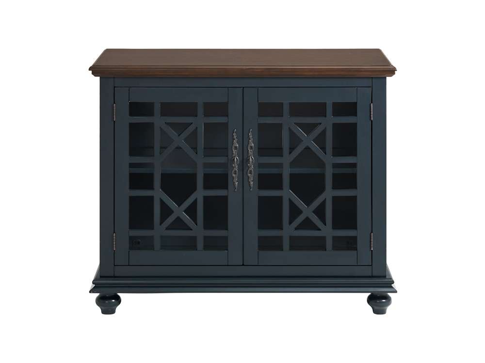 Martin Svensson Home -  Elegant Palisades Small Spaces TV Stand, Blue with Coffee Walnut Top - 91036 veiw 6