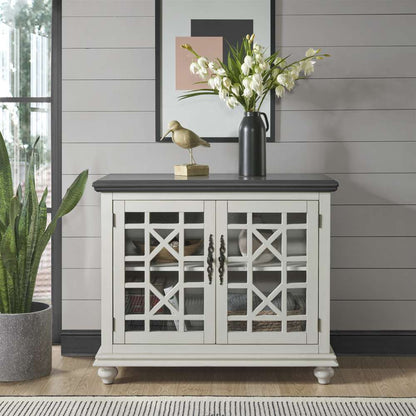 Martin Svensson Home -  Elegant Small Spaces TV Stand, White with Grey Top - 91039 veiw 2