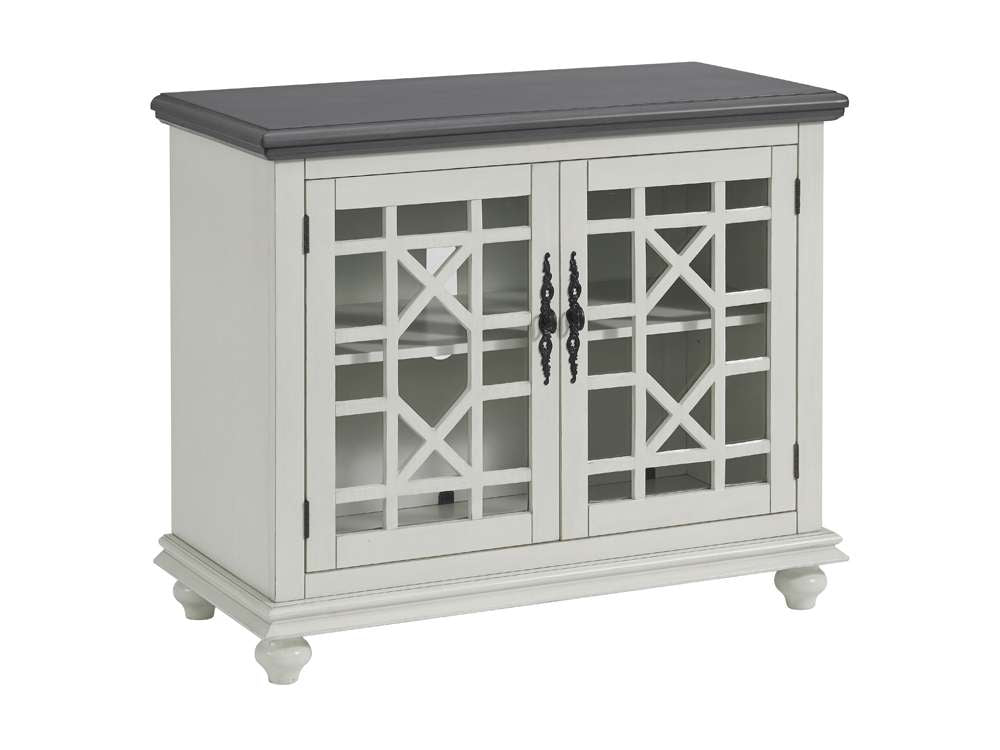 Martin Svensson Home -  Elegant Small Spaces TV Stand, White with Grey Top - 91039 veiw 3