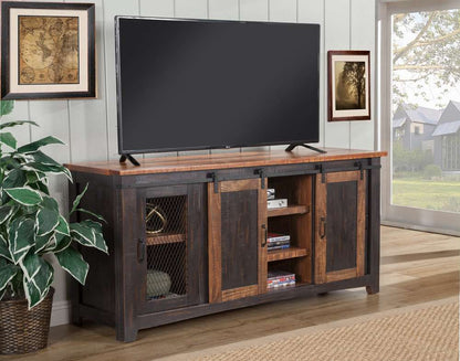 Martin Svensson Home -  Rustic Santa Fe TV Stand, Antique Black and Honey Tobacoo - 90905 veiw 3