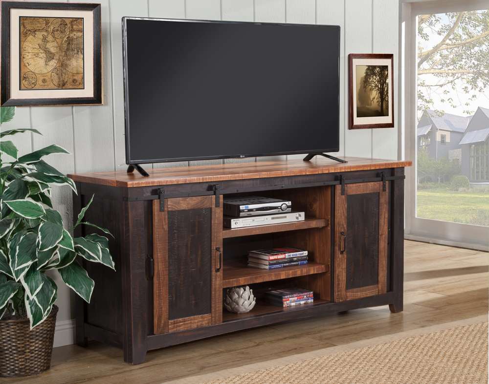 Martin Svensson Home -  Rustic Santa Fe TV Stand, Antique Black and Honey Tobacoo - 90905 veiw 4