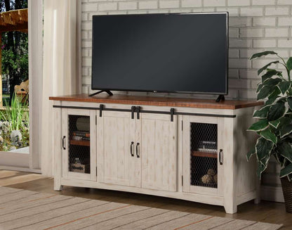 Martin Svensson Home -  Rustic Taos TV Stand, Antique White and Honey Tobacco - 90906 veiw 1