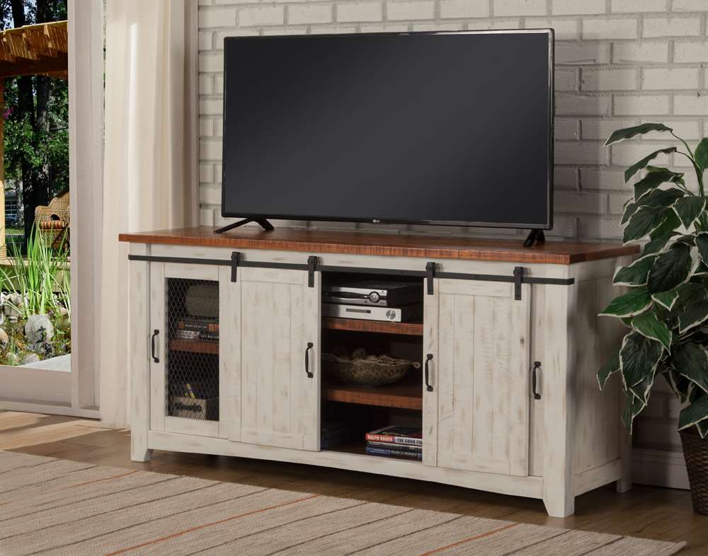Martin Svensson Home -  Rustic Taos TV Stand, Antique White and Honey Tobacco - 90906 veiw 3