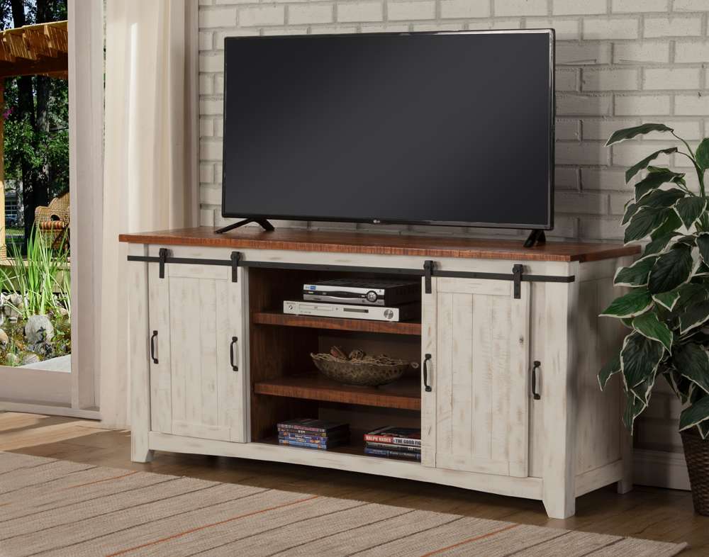 Martin Svensson Home -  Rustic Taos TV Stand, Antique White and Honey Tobacco - 90906 veiw 4