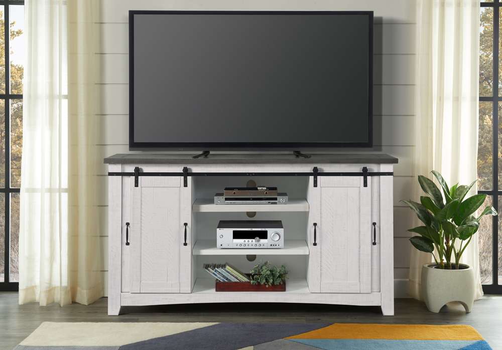 Martin Svensson Home -  Rustic Hampton TV Stand, White Stain with Grey Stain Top - 90901 veiw 3