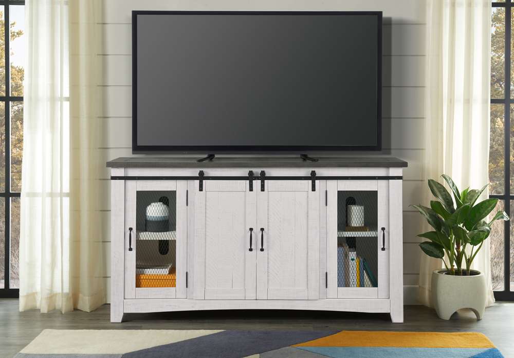 Martin Svensson Home -  Rustic Hampton TV Stand, White Stain with Grey Stain Top - 90901 veiw 4