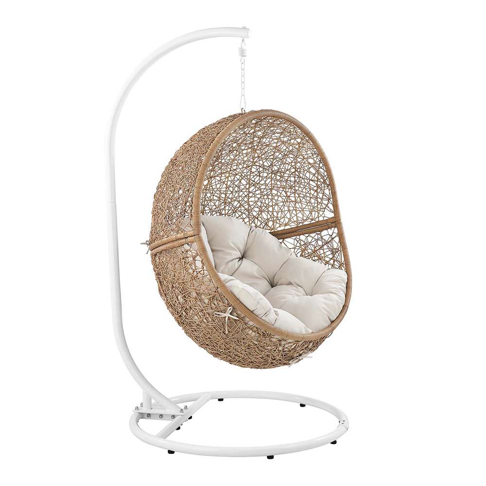 Modway - Encase Outdoor Patio Rattan Swing Chair - EEI-6262-CAP-BEI veiw 1