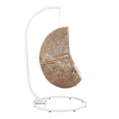 Modway - Encase Outdoor Patio Rattan Swing Chair - EEI-6262-CAP-BEI veiw 3
