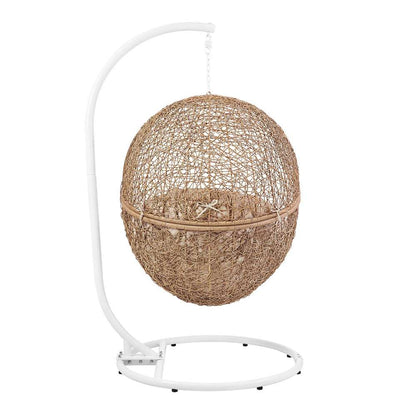 Modway - Encase Outdoor Patio Rattan Swing Chair - EEI-6262-CAP-BEI veiw 4