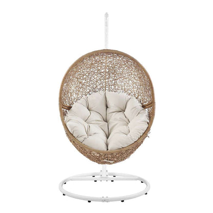 Modway - Encase Outdoor Patio Rattan Swing Chair - EEI-6262-CAP-BEI veiw 5