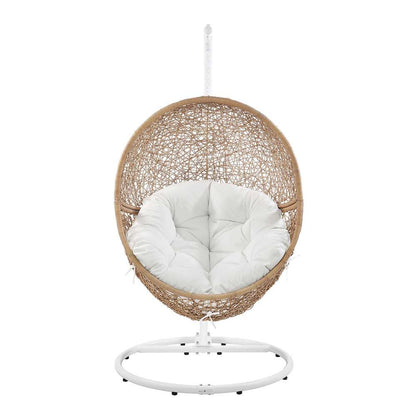 Modway - Encase Outdoor Patio Rattan Swing Chair - EEI-6262-CAP-WHI veiw 5