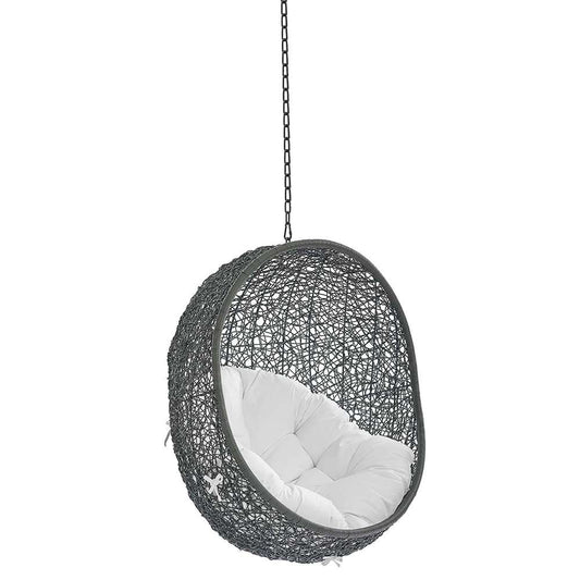 Modway - Hide Sunbrella Fabric Swing Outdoor Patio Lounge Chair Without Stand - EEI-3634-GRY-WHI veiw 1